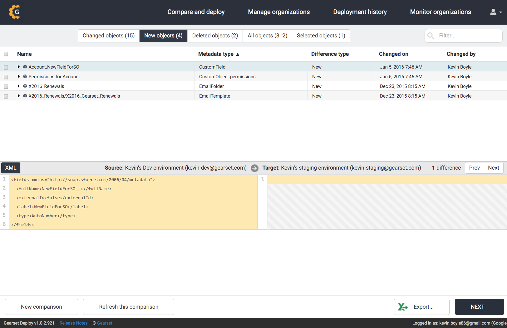 Custom Field being separate in Gearset