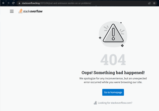 404 "Oops! Something bad happened!" error at that URL