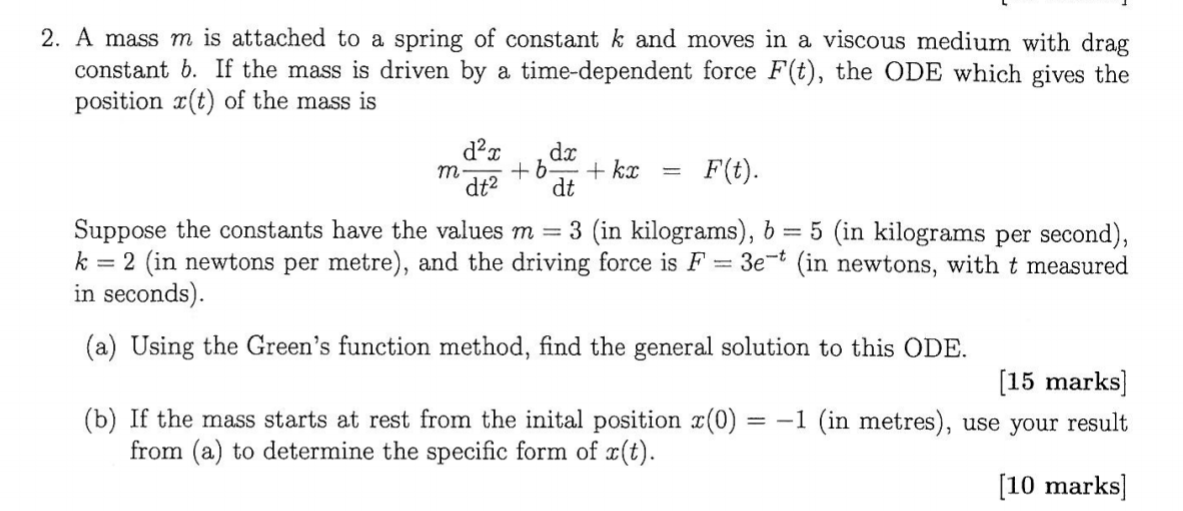 Past exam paper question