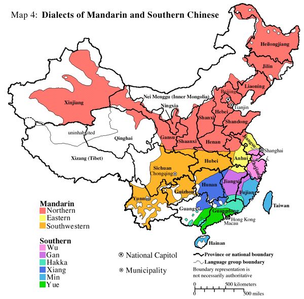 map of Chinese varieties