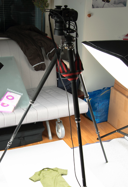 Camera on tripod with some dovetail equipment inbetween