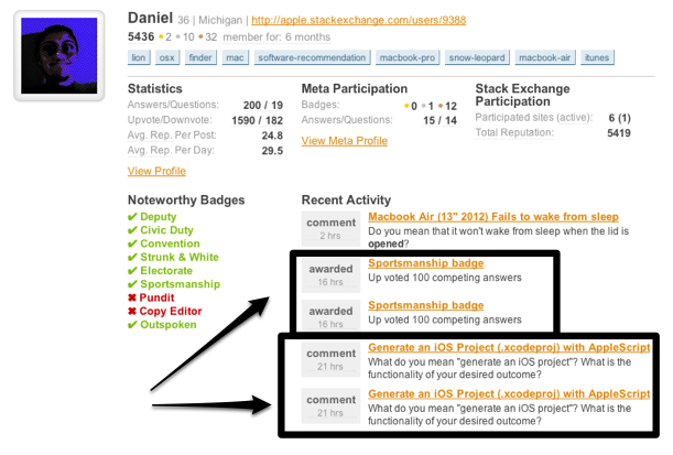 duplicate entries in recent activity