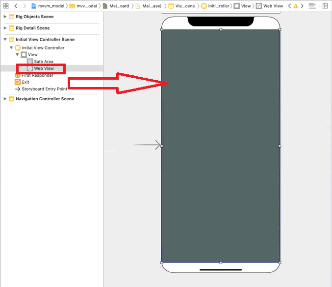 Webview en el Storyboard