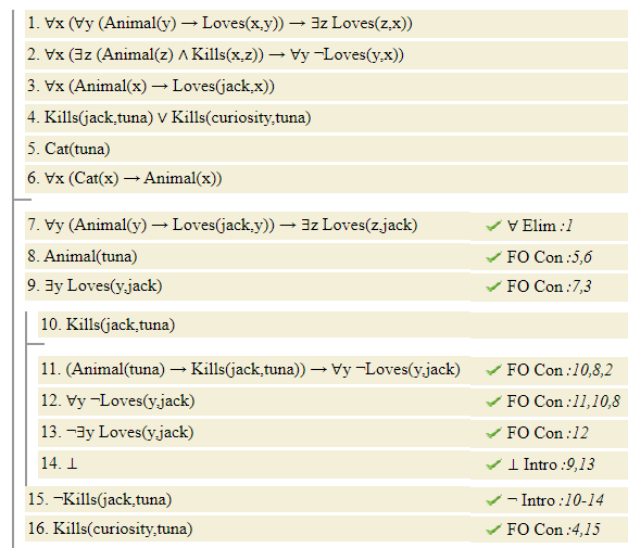 First Order Formalisation and proof