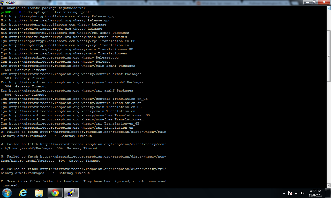 Screenshot for sudo apt-get update