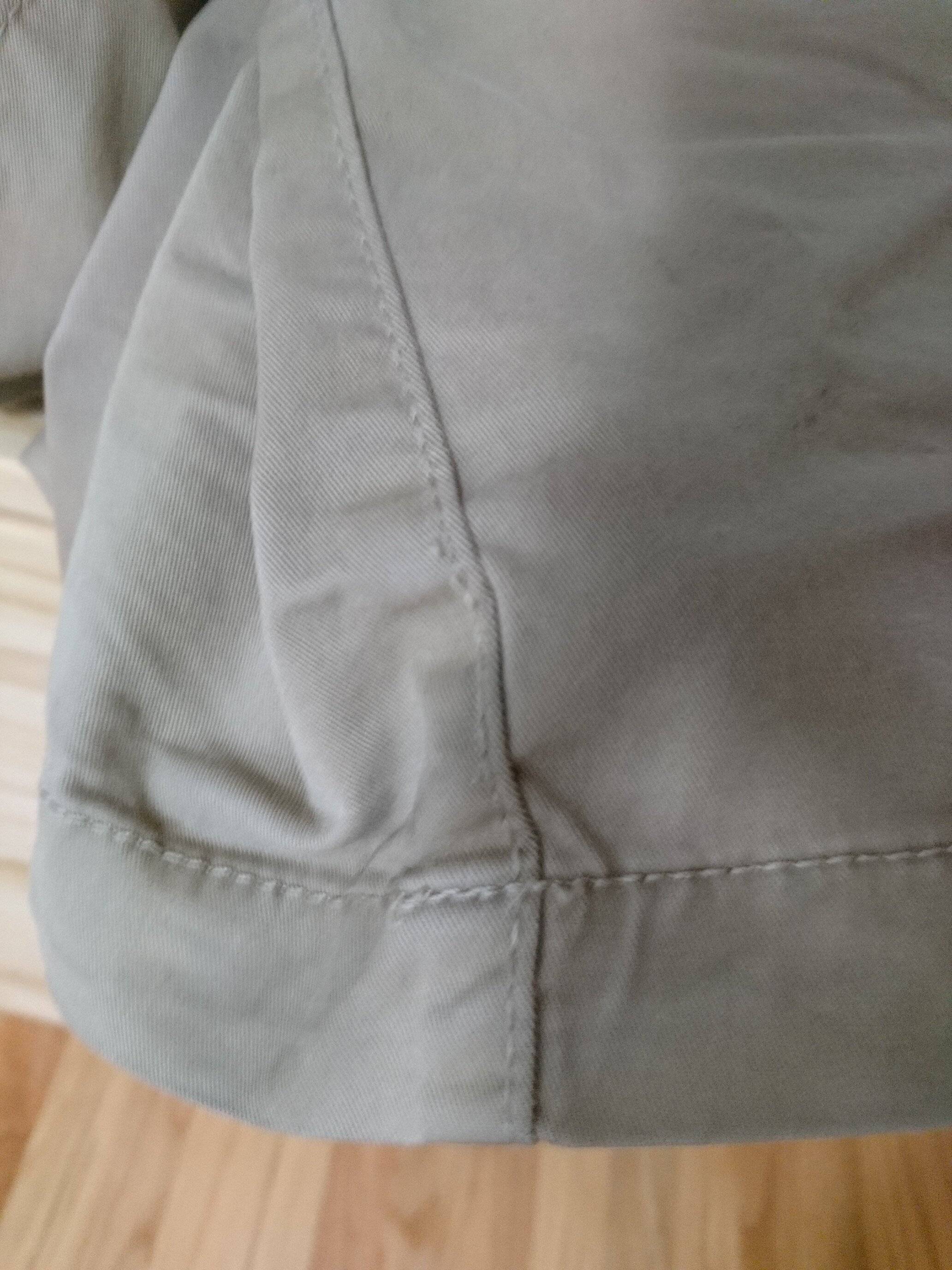 single topstitch on the inside seam