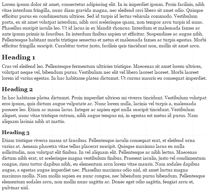 Headings with fixed 5px spacing