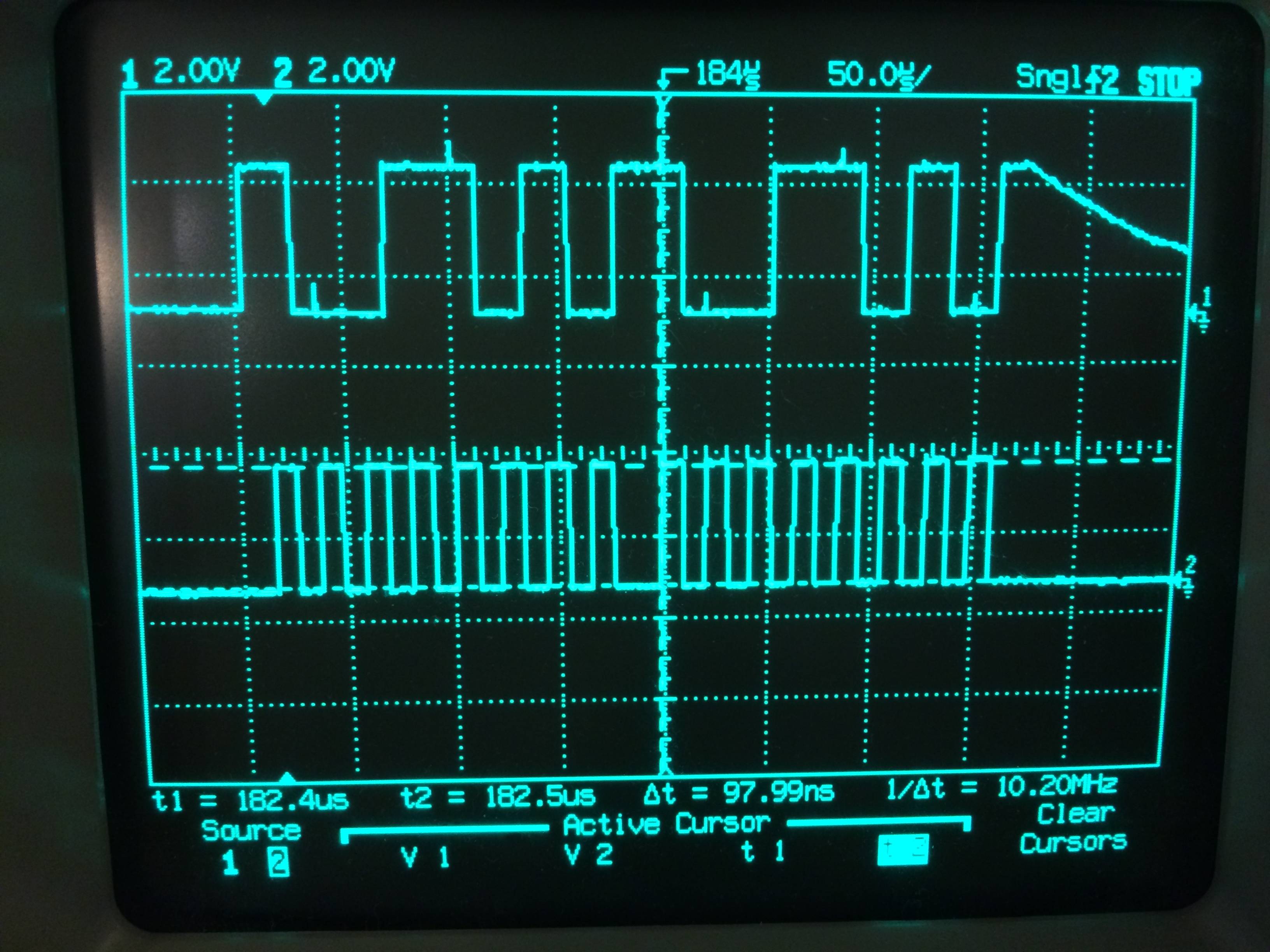 A clean CLK/MISO measurement from the magnetometer