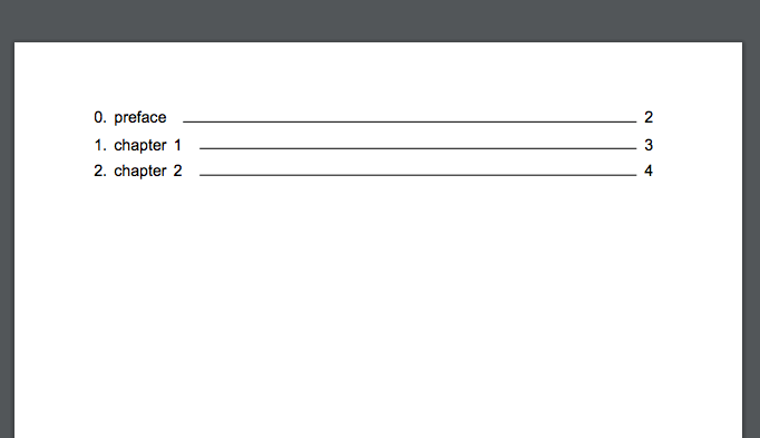 Sample merged PDF with table of contents