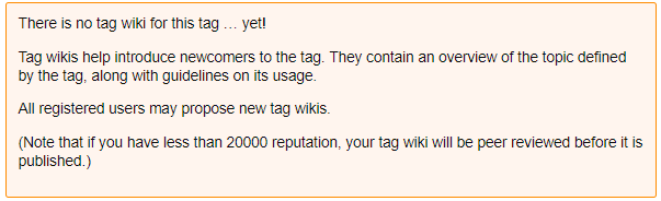 missing tag wiki