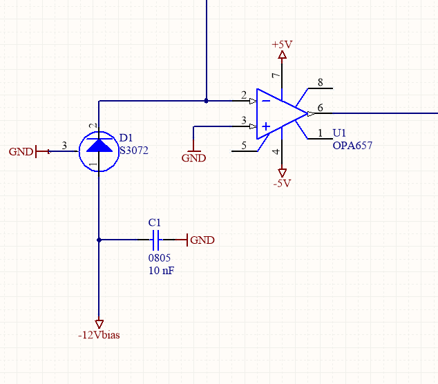 relevant op amp connection