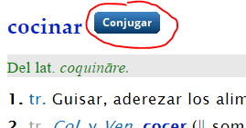 Conjugación de cocinar