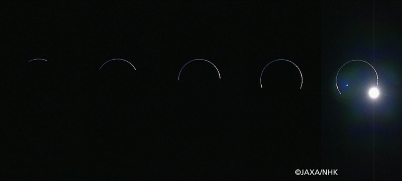 Japan's Kaguya probe caught this sight of Earth's diamond ring as the planet passed in front of the sun as seen from the lunar orbit.