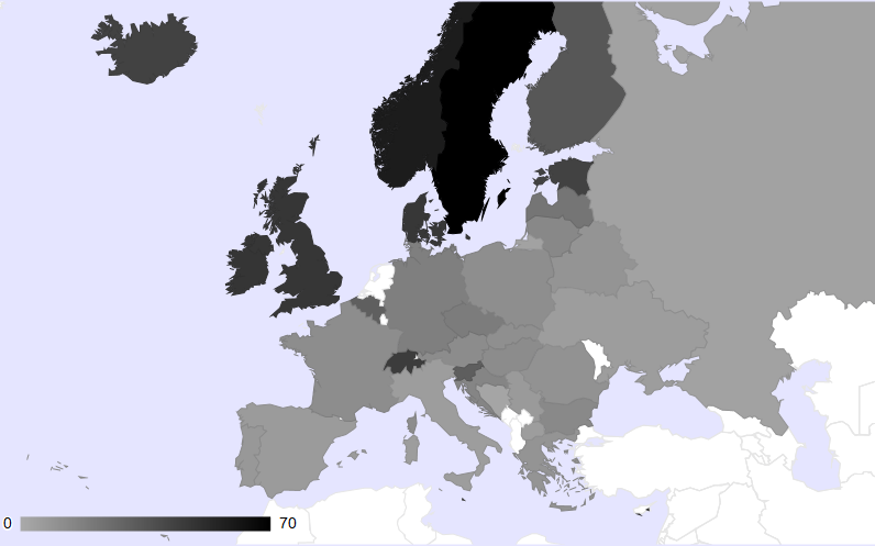 Europe by Per Capita Users