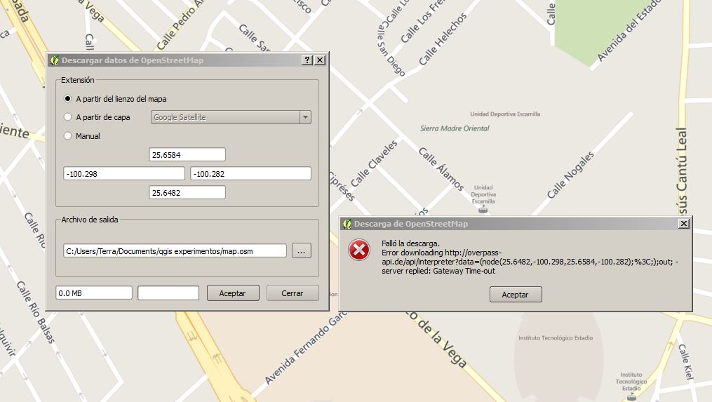 error downloading data from OpenStreetMap