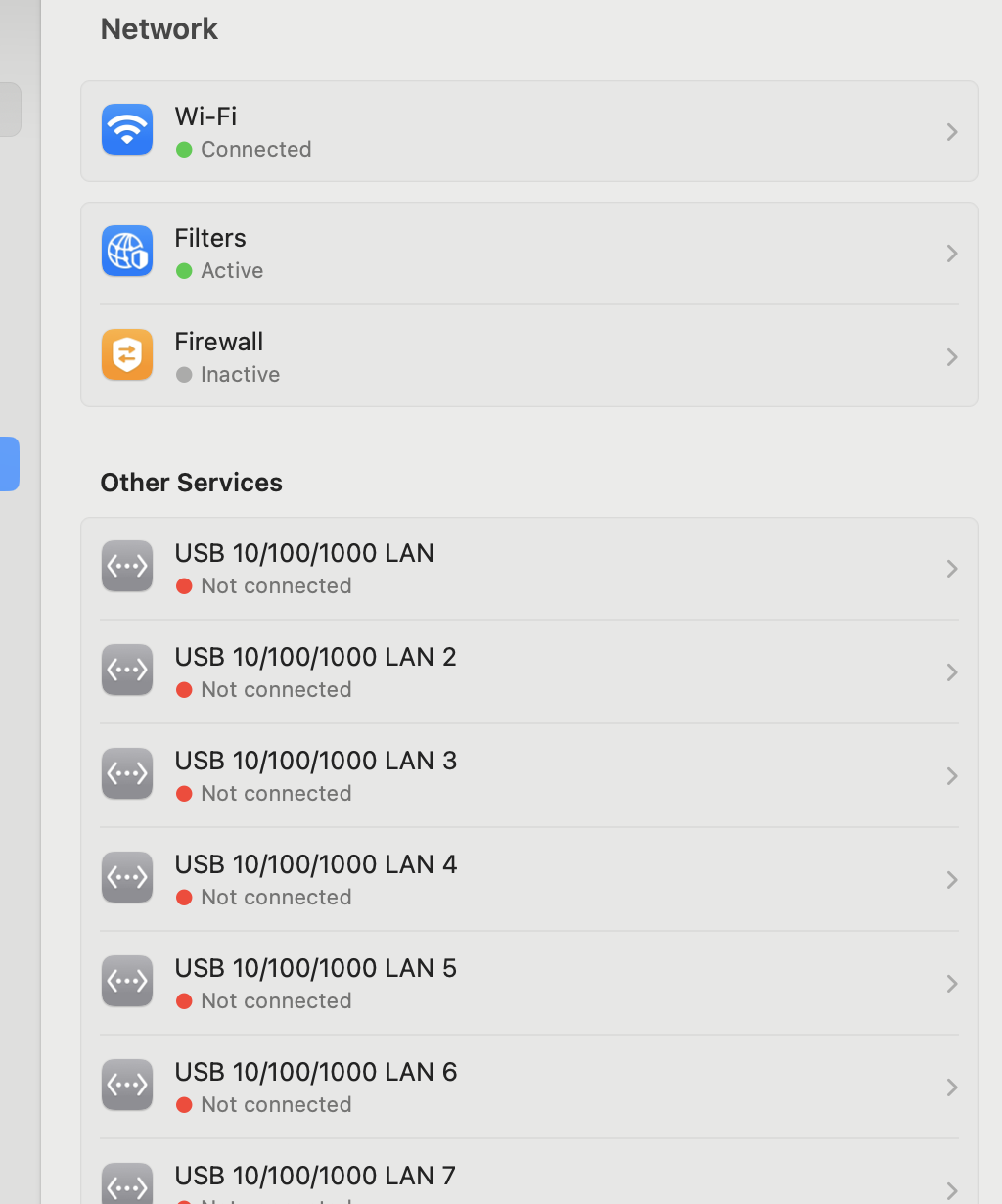 Multiple LAN listings