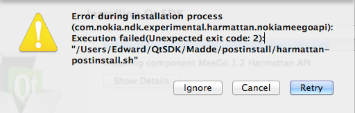 First Qt Install Error Message