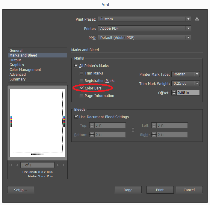 Illustrator print dialog