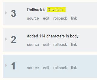 Screenshot of edit history