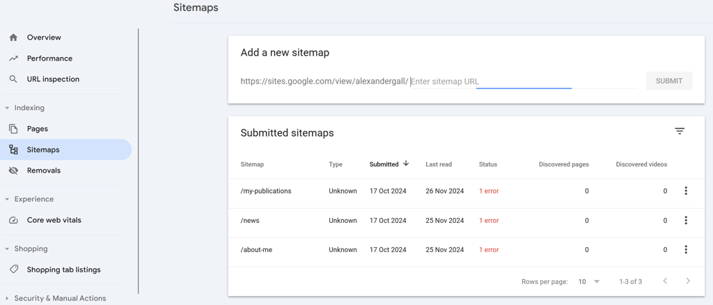 Indexing site on Google search console for subpages