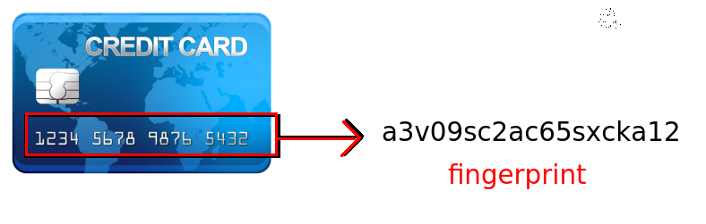 Transforming the credit card number into a fingerprint