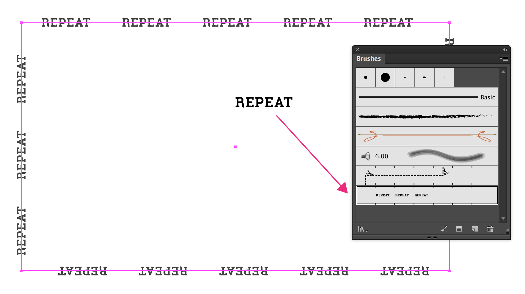 repeating with pattern brush