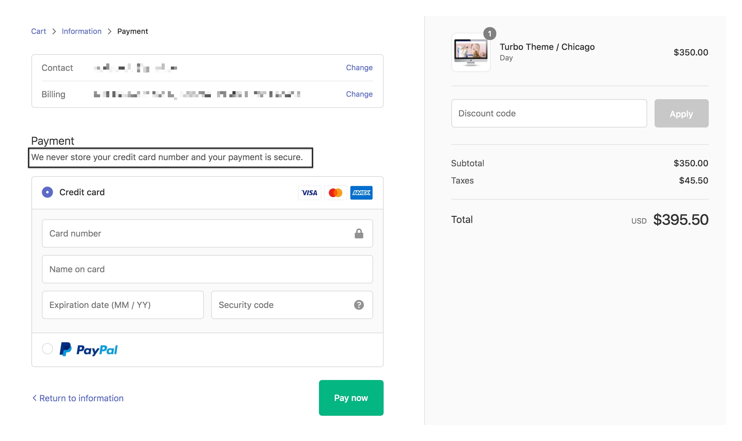 Another example of a long security code field