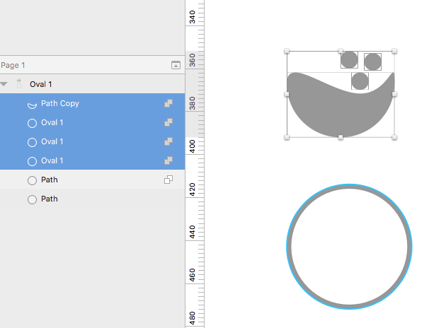 4 sub-path are in the shape group now