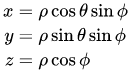 xyz expressed in spherical coordinates