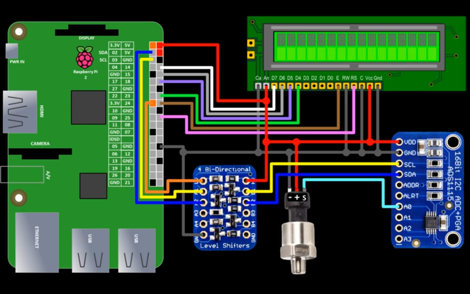 Screenshot of Fritzing diagram from video