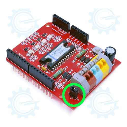 Jumper indication on motor shield