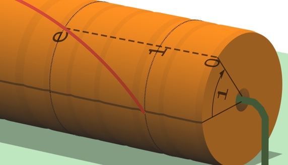 The final segment with length $e$