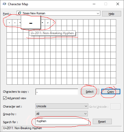 charactermap tool