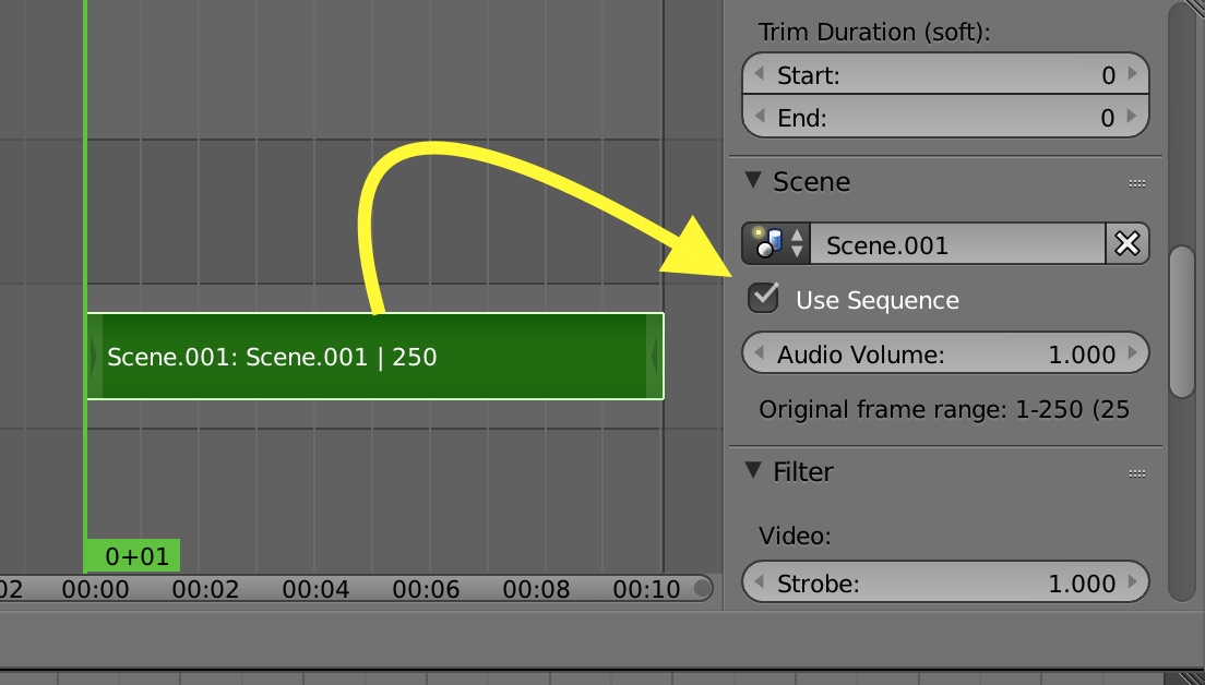 scene strip volume properties