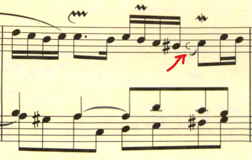 BWV 691, 8th bar, from An Easy Bach Organ Album, p. 26