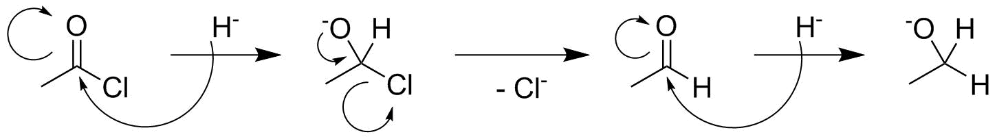 hydride attack mechanism on acid chlorides