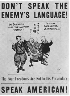 Don't Speak The Enemy's Language! The Four Freedoms Are Not In His Vocabulary. Speak American!