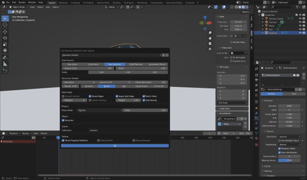 Cell Fracture settings: