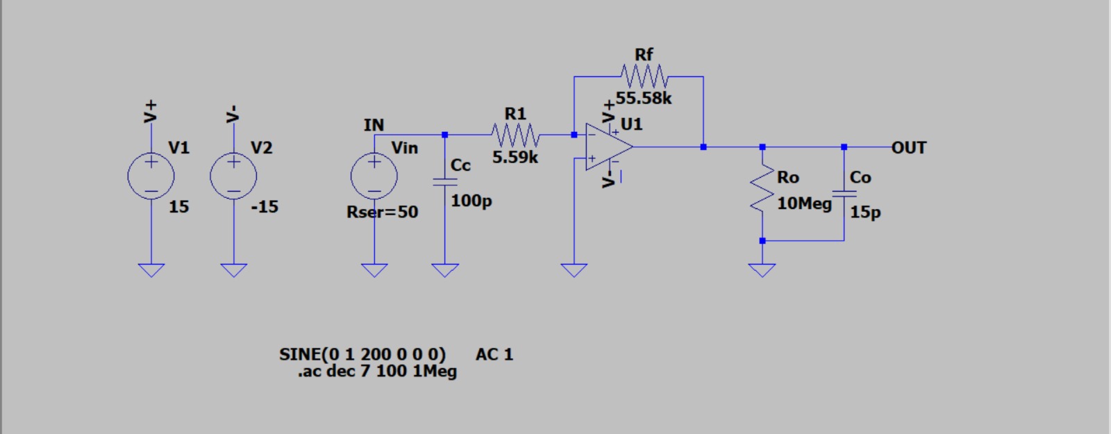 Circuit used in LTspice