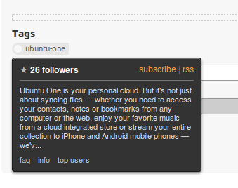 ubuntu-one tag excerpt as shown on the ask question page