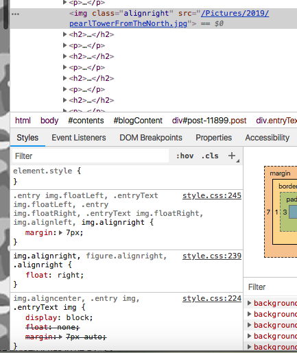 CSS rules for the image as custom HTML block