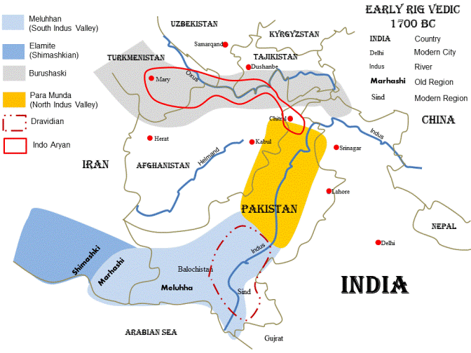 Linguistic map c 1700 BCE