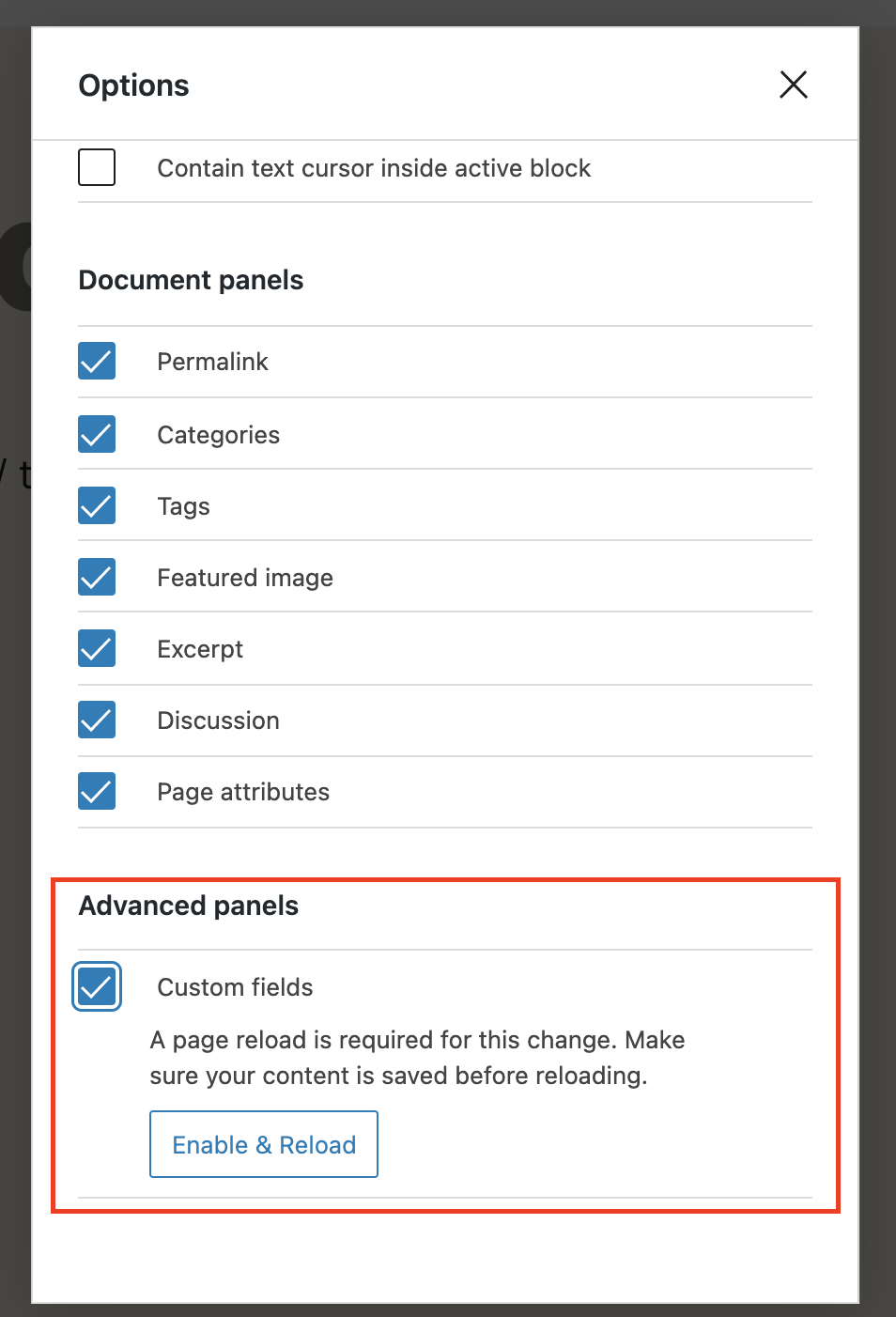 select the custom field option and reload