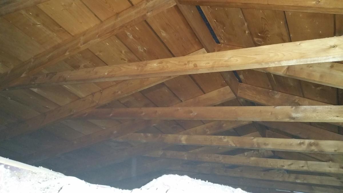 Attic above wall