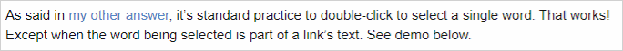 Double-clicking a word doesn't select properly