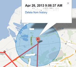 Location History accuracy circle