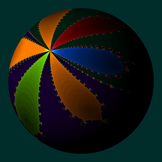 Newton-Raphson fractal on the Riemann sphere