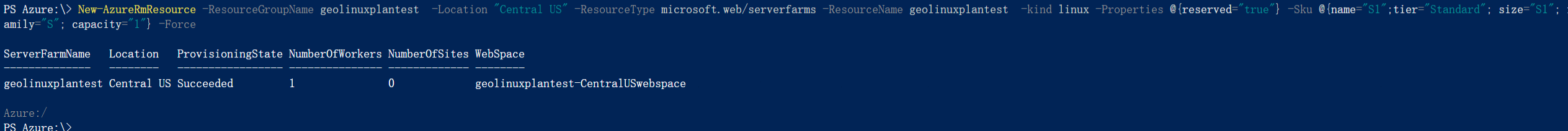 azure - How to create a Linux AppService Plan with New-AzAppServicePlan ...