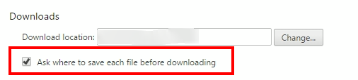 Prompt download settings