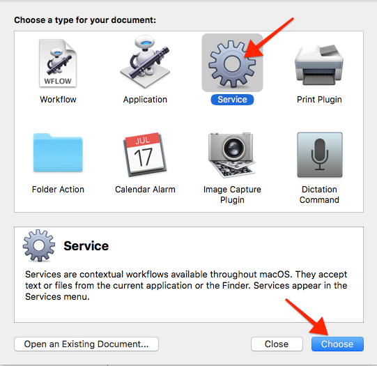 Create a Service in Automator